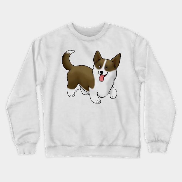 Dog - Cartdigan Welsh Corgi - Brown Crewneck Sweatshirt by Jen's Dogs Custom Gifts and Designs